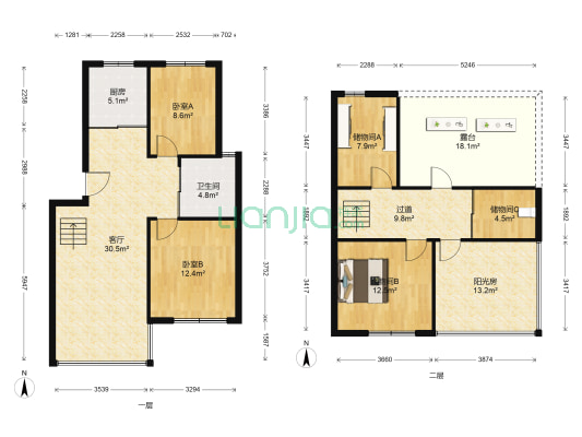 映翠花园五村 2室1厅1卫 101平方