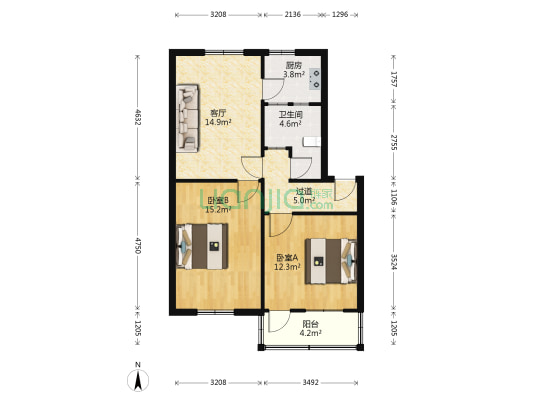 北园新村 2室1厅1卫 71平方