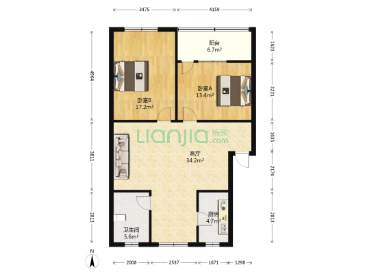 信江东路15-19号 2室1厅1卫 89平方