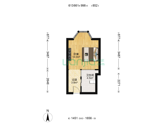 长青路 1室0厅1卫 38平方