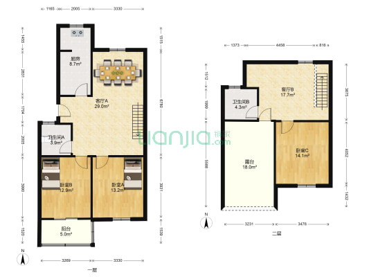 店岗新村小区 3室2厅2卫 119平方