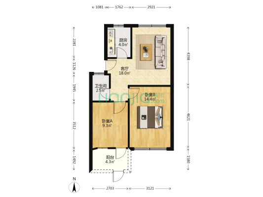 弘信小区 2室1厅1卫 68平方