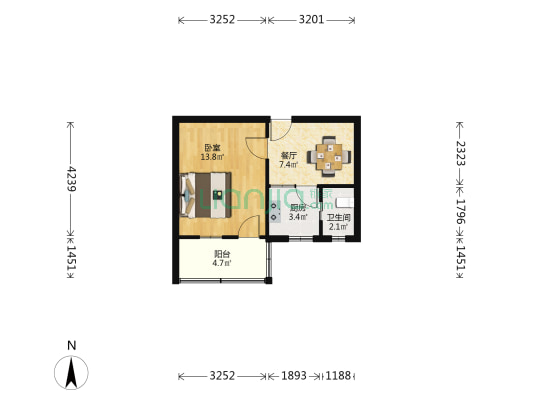 宝记巷 1室1厅1卫 37平方