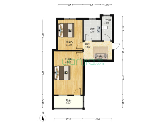 农行巷 2室1厅1卫 54平方