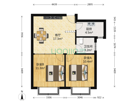 黄金怡海苑二期 2室1厅1卫 68平方