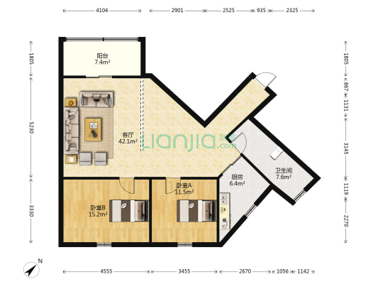 金宏大厦 2室1厅1卫 139平方