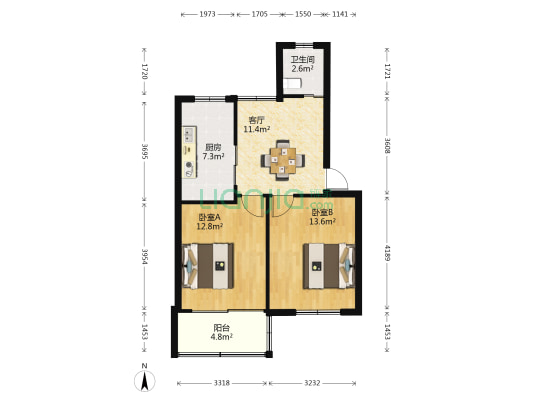 丰梅路10-21号 2室1厅1卫 64平方