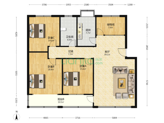 拍卖行家属院 3室1厅1卫 147平方