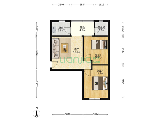 鑫通苑 2室1厅1卫 60平方