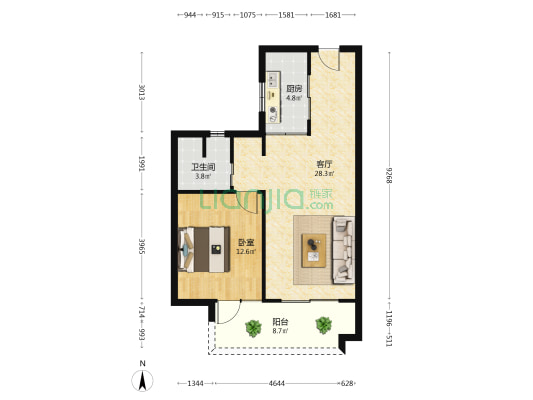嘉和城·芳华里 1室1厅1卫 76平方