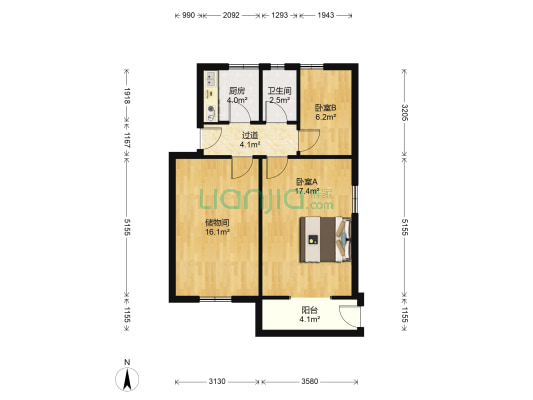 黑龙江路12巷 2室0厅1卫 60平方