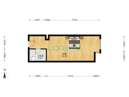 华昱昱公馆 1室0厅1卫 58平方