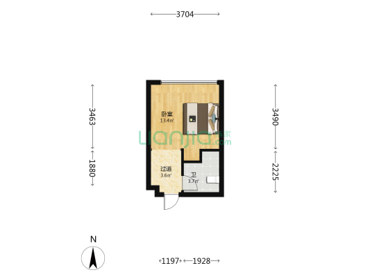 友通商业广场 1室0厅1卫 36平方