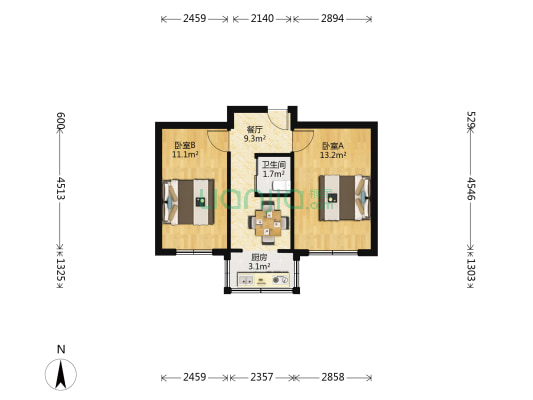 惠民街小区 2室1厅1卫 48平方