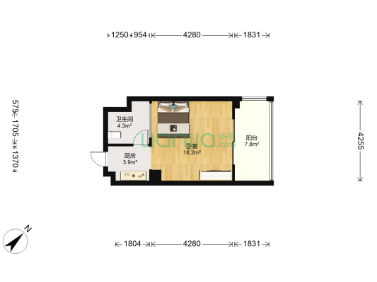 梦享·龙腾湾 1室0厅1卫 47平方