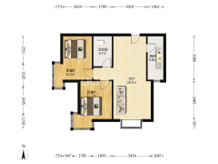 此房满五 户型方正，朝南两居室 带装修 采光好-涿州北京理想城户型图