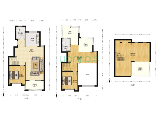 华邦蜀山别院 3室1厅2卫 126平方