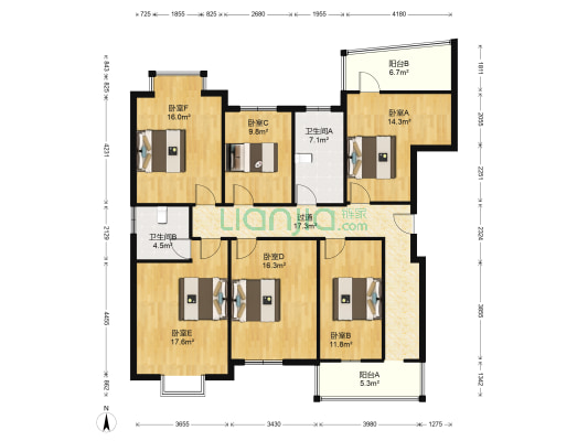 文畅苑 6室0厅2卫 156平方