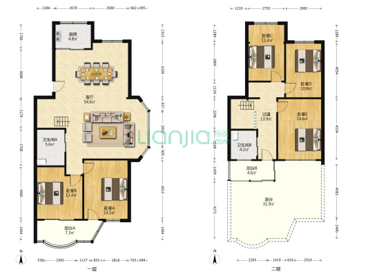 李宅花苑 5室1厅2卫 186平方
