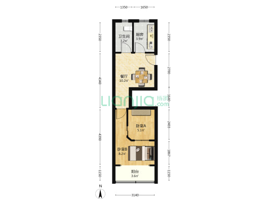 市光路70弄 2室1厅1卫 45平方