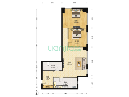 国悦府 2室1厅1卫 132平方