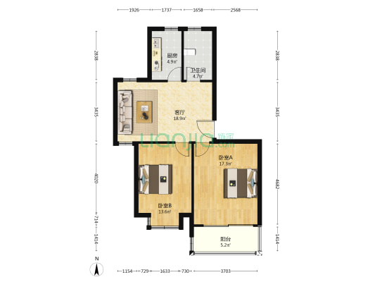 珍珠花园一期 2室1厅1卫 102平方