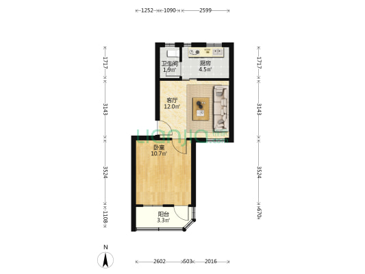 华南农业大学宿舍六一区 1室1厅1卫 39平方