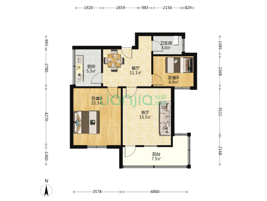 淳安路32号 2室2厅1卫 72平方