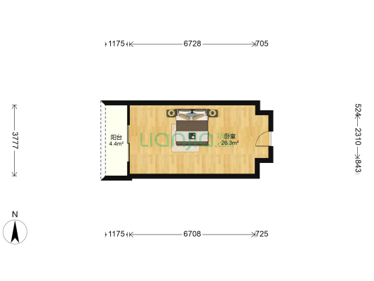嘉华国际中心 1室0厅0卫 43平方