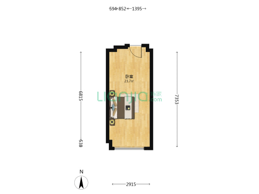 东升旭辉中心 1室0厅0卫 38平方
