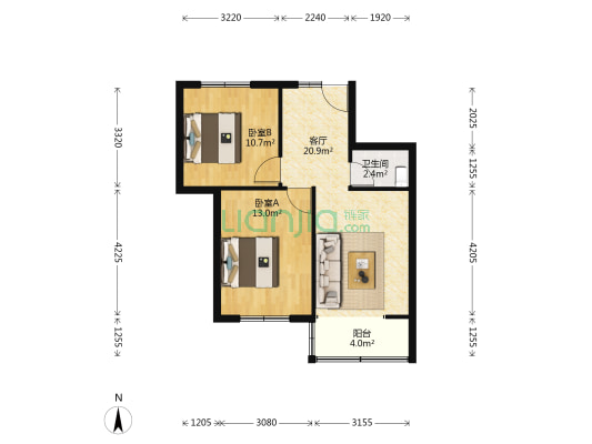 西街 2室1厅1卫 70平方