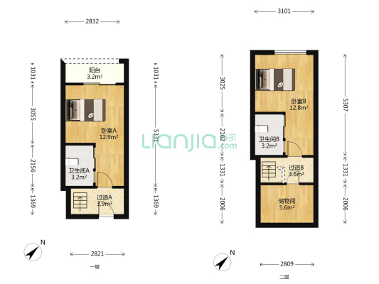 利丰桃源财富中心 2室0厅2卫 33平方