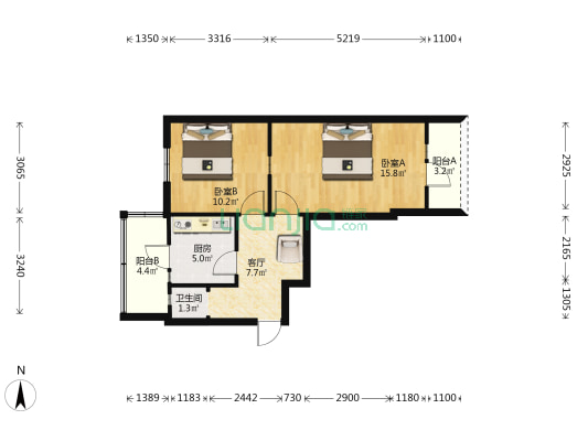 勤俭道 2室1厅1卫 59平方