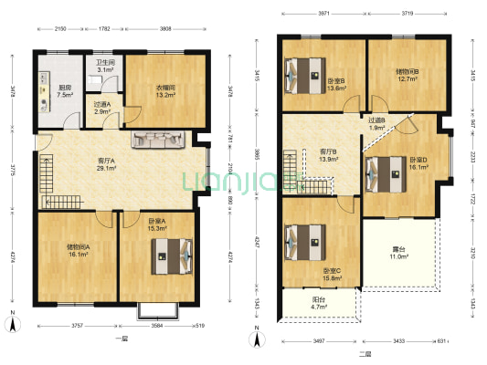 铁静苑A区 4室2厅1卫 173平方