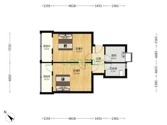 云林街2号 2室0厅1卫 65平方