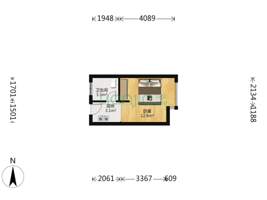 天仁庭院 1室0厅1卫 31平方
