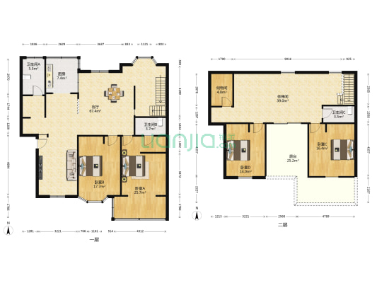 龙华园 4室1厅3卫 187平方