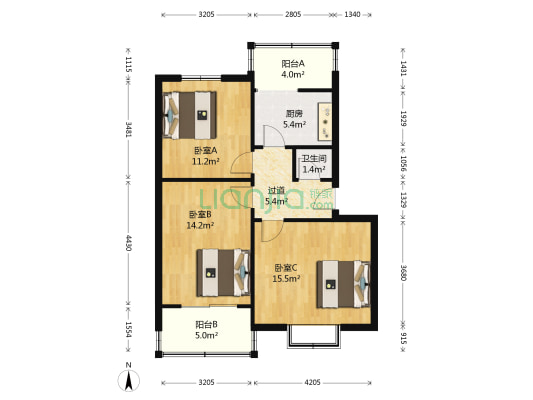 七家村24号 3室0厅1卫 73平方