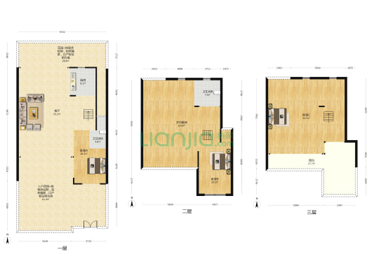 滨江大院 4室1厅2卫 195平方