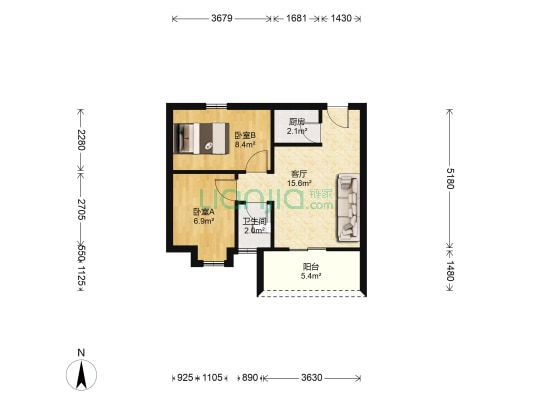 骏景楼 2室1厅1卫 48平方