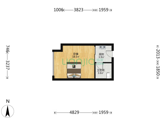 碧桂园凤城南苑东区 1室0厅1卫 42平方