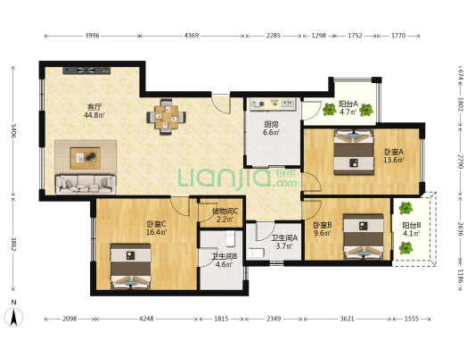 托斯卡纳(从化区) 3室1厅2卫 138平方