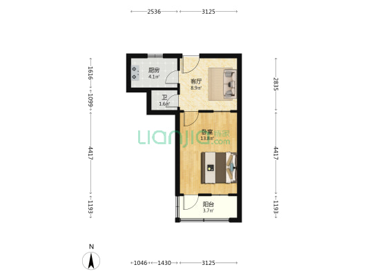 沈场烟叶复烤厂宿舍小区 1室1厅1卫 35平方