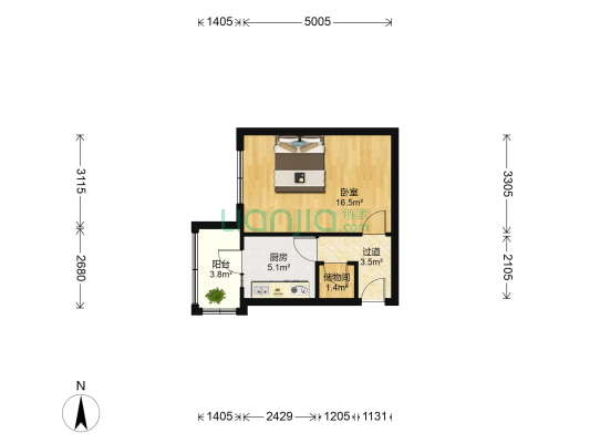 保障街 1室0厅0卫 36平方