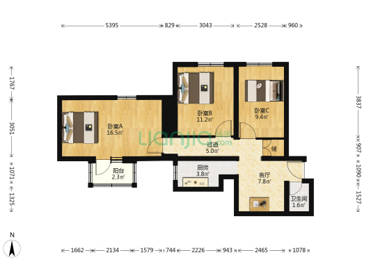 天坛东路64号 3室1厅1卫 82平方