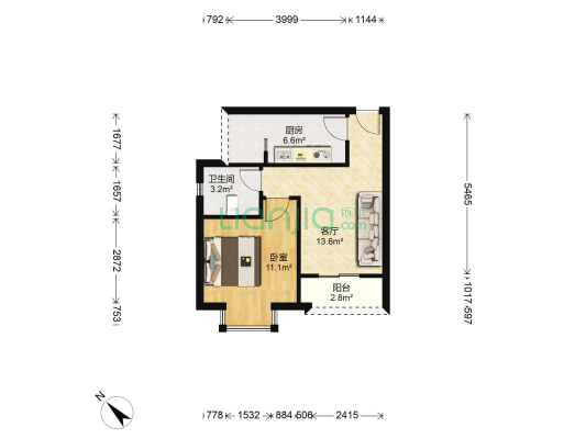 金江小区 1室1厅1卫 43平方