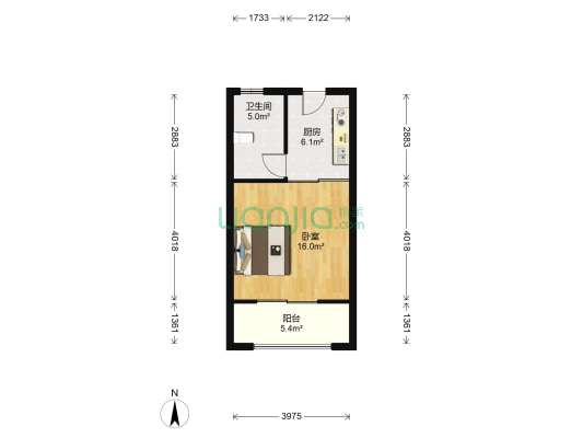 世贸中心 1室0厅1卫 44平方