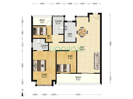 春溪雅苑 3室1厅2卫 119平方