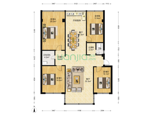 环城北路264号 4室2厅2卫 132平方