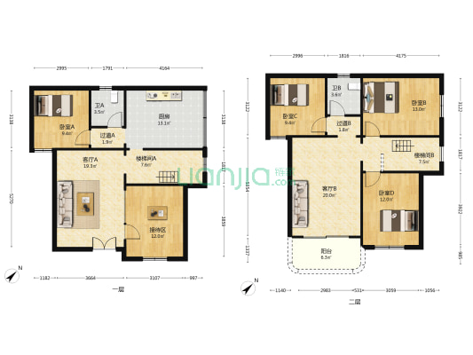 富豪新村 4室2厅2卫 153平方